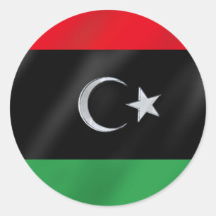 Frivillig flagga för Libyens Revolution för självs Runt Klistermärke