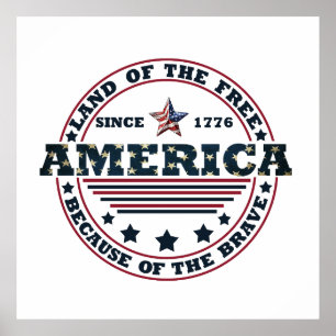 Frivillig mark på grund av den Modiga fjärde juli Poster