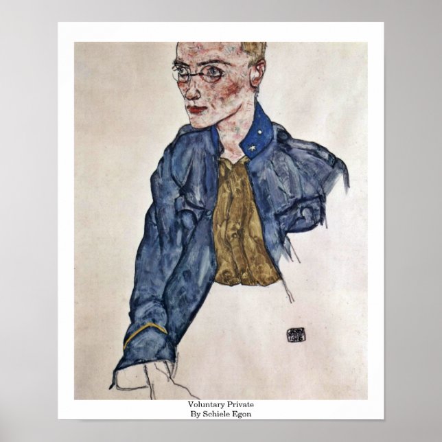 Frivillig privat av Schiele Egon Poster (Framsidan)