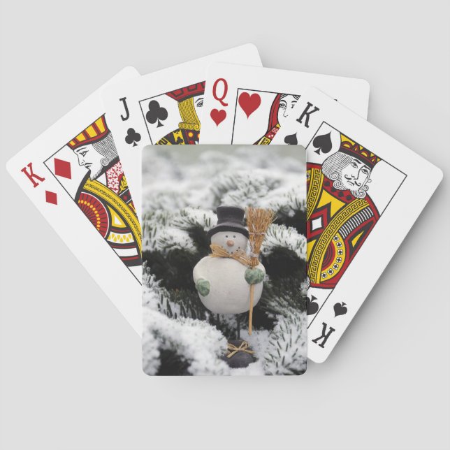 Frivilliga Snögubbe Wintry-kort Spelkort (Baksidan)