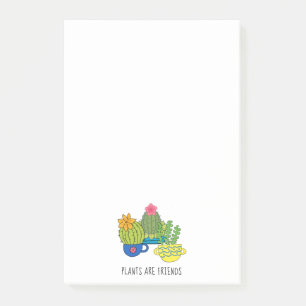 Frivilliga växter för självklara anteckningar efte post-it block