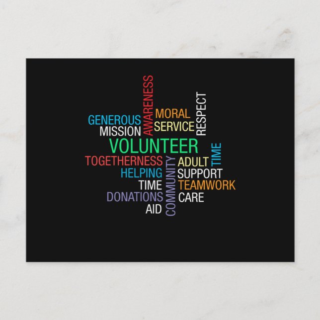 Frivillighjälpen till frivilligarbetare vykort (Framsida)