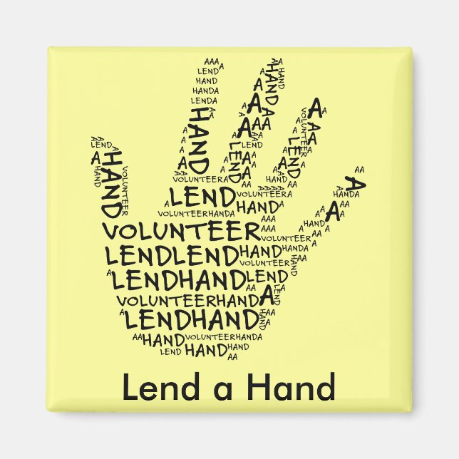 Frivilligmedvetenhet: Ge en hjälpande hand Magnet (Framsidan)