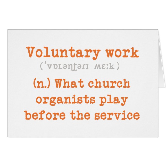 Frivilligt arbetskort hälsningskort (Framsidan Horizontal)