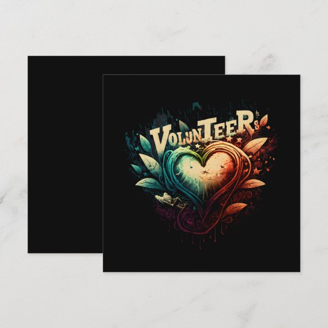 Frivilligt hjärta inbjudningar (Fram/baksida)