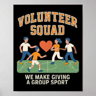 Frivilligtrupp - Grupp som ger fotboll hjärta desi Poster
