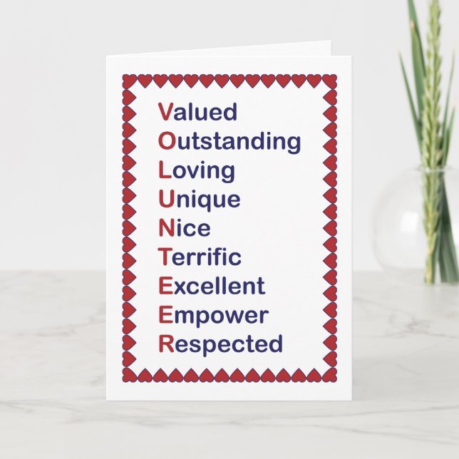 Frivilliguppskattad tacksamhet för hörnen Röda vit Tack Kort (Framsida)