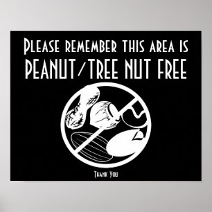 Frizonen Nöt fritt Zona för Peanut Träd Nöt Poster