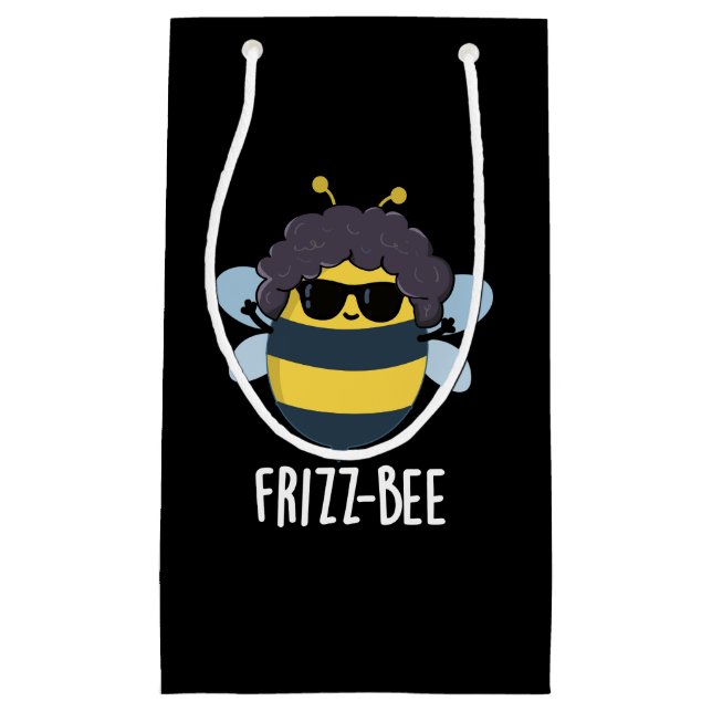 Frizz-Bee Funny Afro Bee Pun Mörk BG (Framsidan)