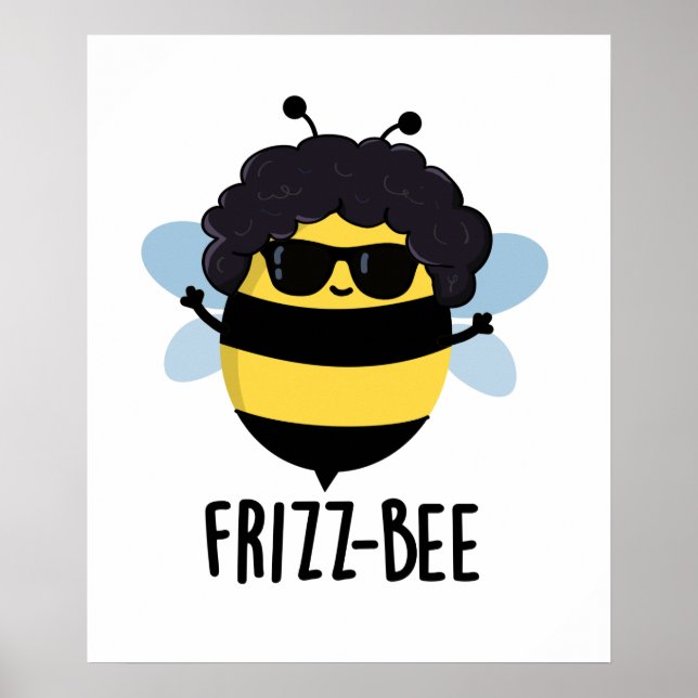 Frizz-Bee Funny Afro Bee Pun Poster (Framsidan)