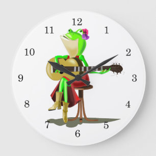 Froay Spela Guitar Funny Clock Stor Klocka