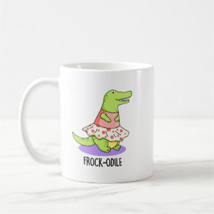 Frock-odile Funny Crocodile Pun Kaffemugg