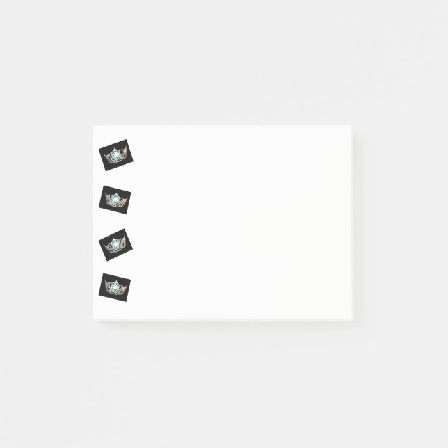Fröcken Amerika vippade på silverkronan Post-it Block (Framsida)