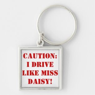 Fröcken daisy Keychain Fyrkantig Silverfärgad Nyckelring