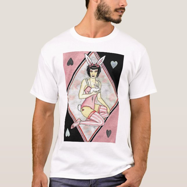 Fröcken kanin - pinupflickaSKJORTA T Shirt (Framsida)