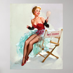Fröcken klämmer fast upp poster