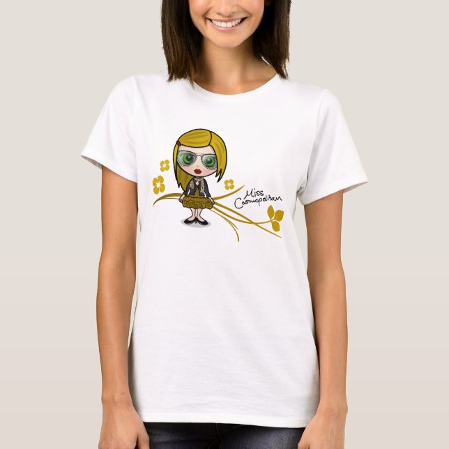 "Fröcken kosmopolitisk" baby - docka Tee Shirt (Framsida)