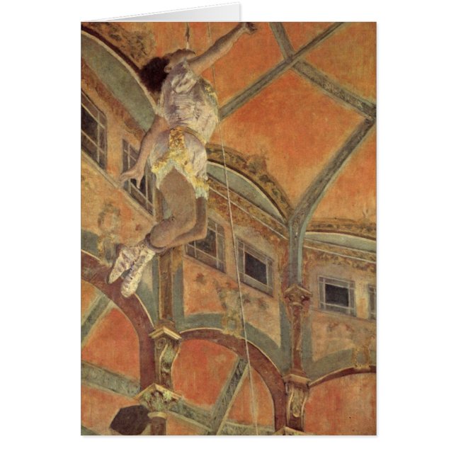 Fröcken Lala i en cirkus Fernado av Edgar Degas Hälsningskort (Framsidan)