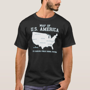 Fröcken South Carolina karta av US Amerika Tee