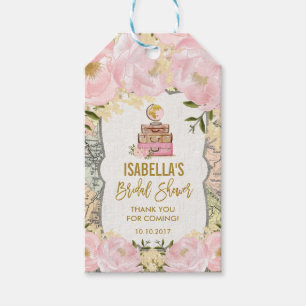 Fröcken till den rosa blommigten för den Fru Presentetikett