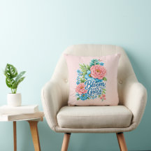 🌸✨ ”Frodas med grace” Blommig kudde 🛋️💖