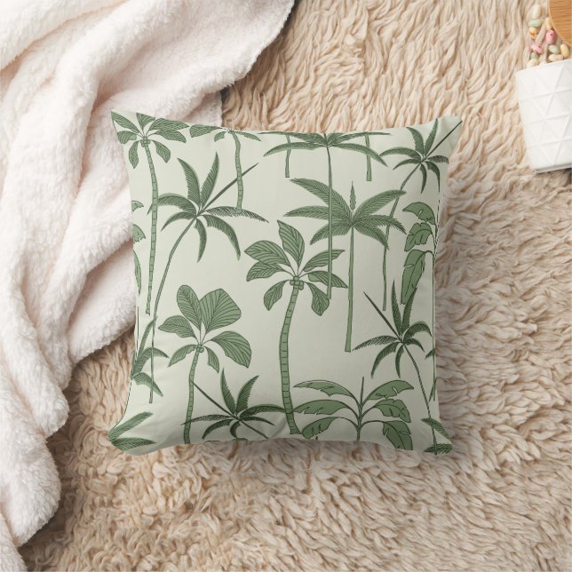 Frodig accent: Botanisk Palm Vintage Salvia Kudde (Filt)