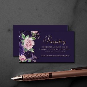Frodig Blomning   Lila och Rosa Girland Registry Tilläggskort