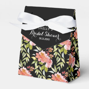 Frodig blomstergrönska bröllopsdusch svart presentaskar