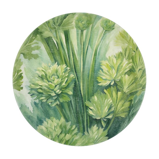 Frodig botanisk mönster i grön färg på selleri (Framsidan)