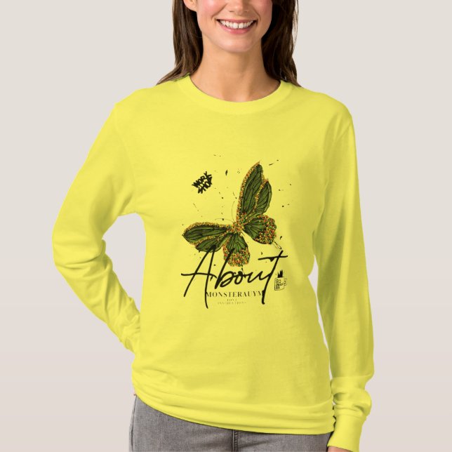 “Frodig Flykt” “Botanisk Fjäril” “Smaragdvit T Shirt (Framsida)