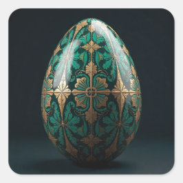 Frodig och livfull grön påskägg fyrkantigt klistermärke