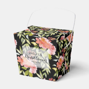 Frodig röd blomstergrönska bröllopsdusch presentaskar