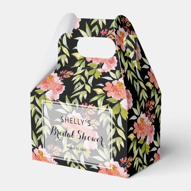 Frodig röd floral grönska bröllopsdusch presentaskar (Framsidan Sidan)