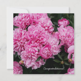 Frodig Rosa Pion Trädgård Blommig Fin Konst Julkort