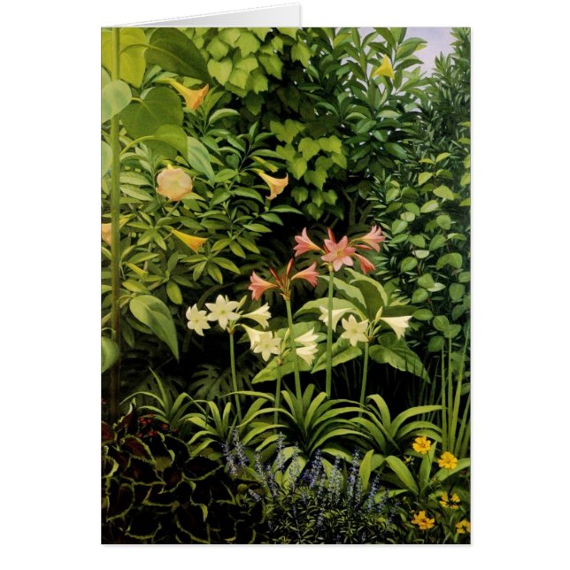 Frodig trädgård hälsningskort (Framsidan)
