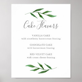 Frodiga blad Elegant meny för bröllopstårtor skylt