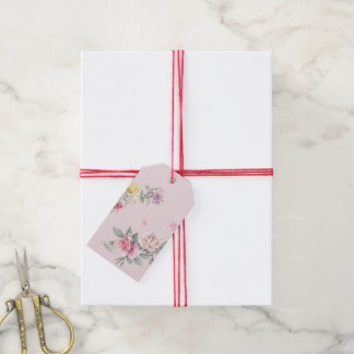 frodiga Rosa Vattenfärgros Blommiga Presentkort Presentetikett