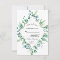 Frodigt Eukalyptus Diamantguld Bröllops RSVP