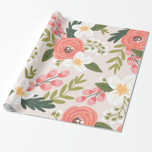 Frodigt mönster för blommigtrodnadrosor presentpapper