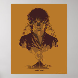 FRODO™ BERGET DOOM™ Tengwar-inskription Grafik Poster