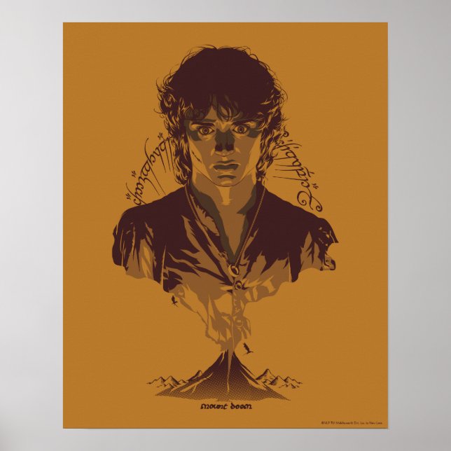 FRODO™ BERGET DOOM™ Tengwar-inskription Grafik Poster (Framsidan)