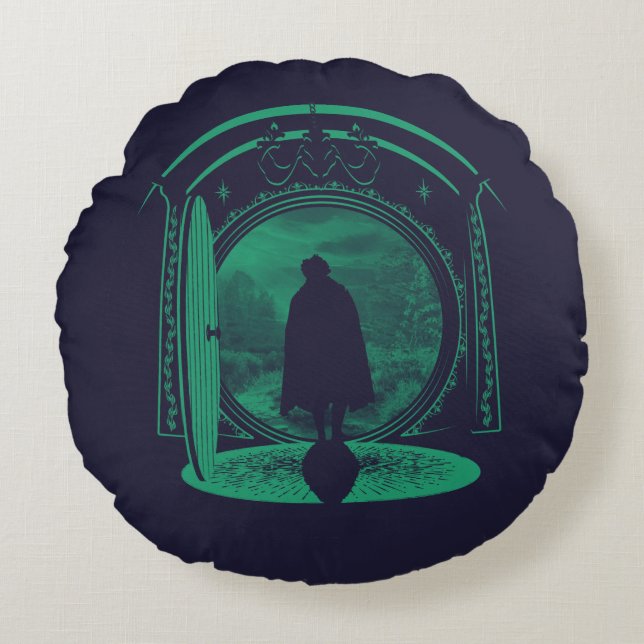 FRODO™ Lämnar THE SHIRE™ Silhuett Rund Kudde (Framsidan)