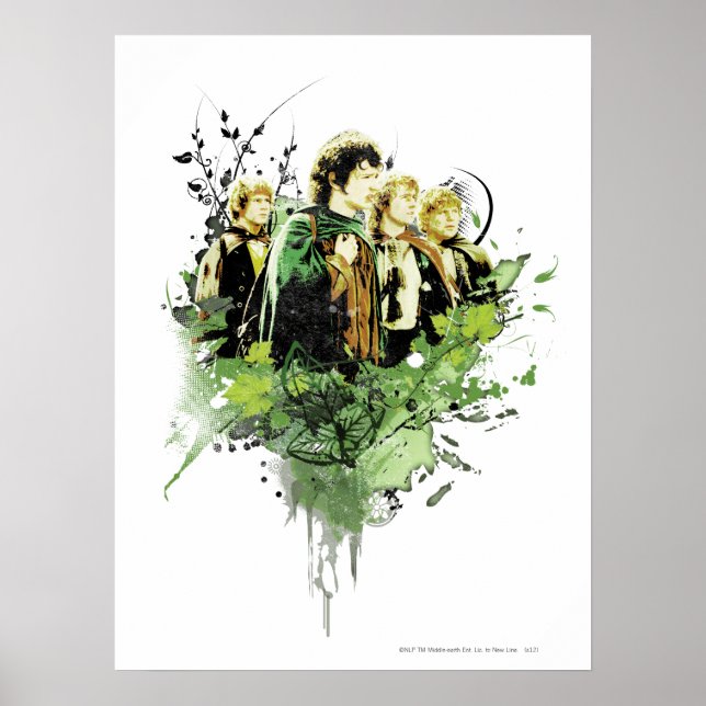 FRODO™ med Hobbits vektorCollage Poster (Framsidan)
