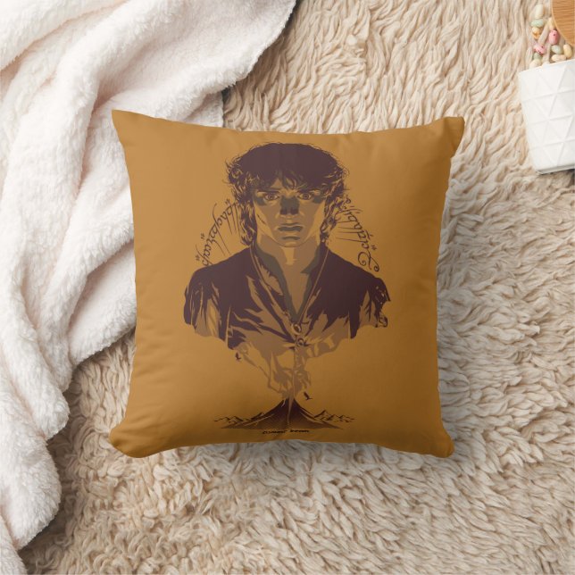 FRODO™ MOUNT DOOM™ Tengwar Inscription Grafik Kudde (Filt)