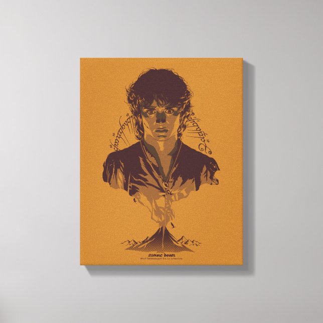 FRODO™ MOUNT DOOM™ Tengwar-inskrift Grafik Canvastryck (Framsida)