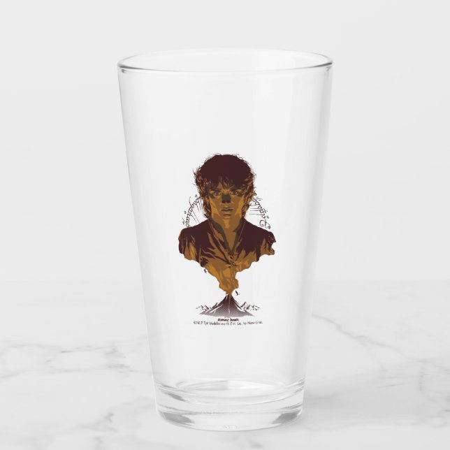 FRODO™ MOUNT DOOM™ Tengwar-inskription Grafik Glaskopp (Framsida)