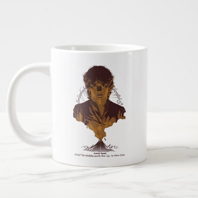 FRODO™ MOUNT DOOM™ Tengwar-inskription Grafik Jumbo Mugg (Vänster)