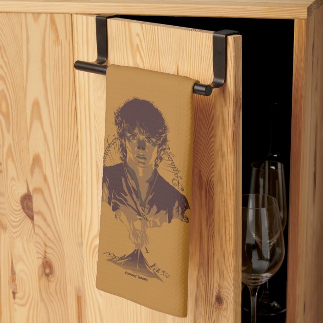 FRODO™ MOUNT DOOM™ Tengwar-inskription Grafik Kökshandduk (Thirds Fold)