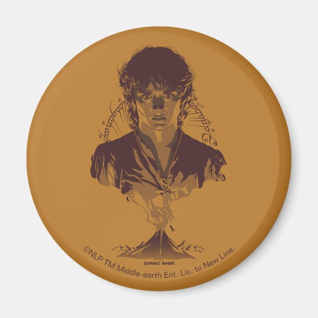 FRODO™ MOUNT DOOM™ Tengwar-inskription Grafik Magnet (Framsidan)