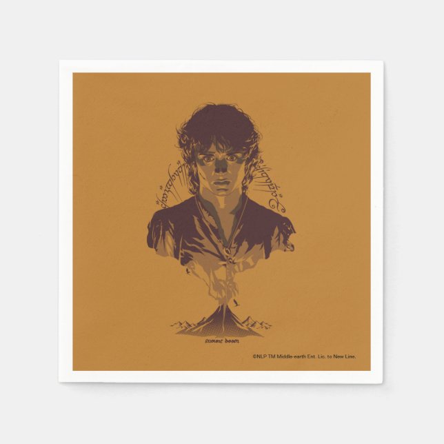 FRODO™ MOUNT DOOM™ Tengwar-inskription Grafik Pappersservett (Framsidan)